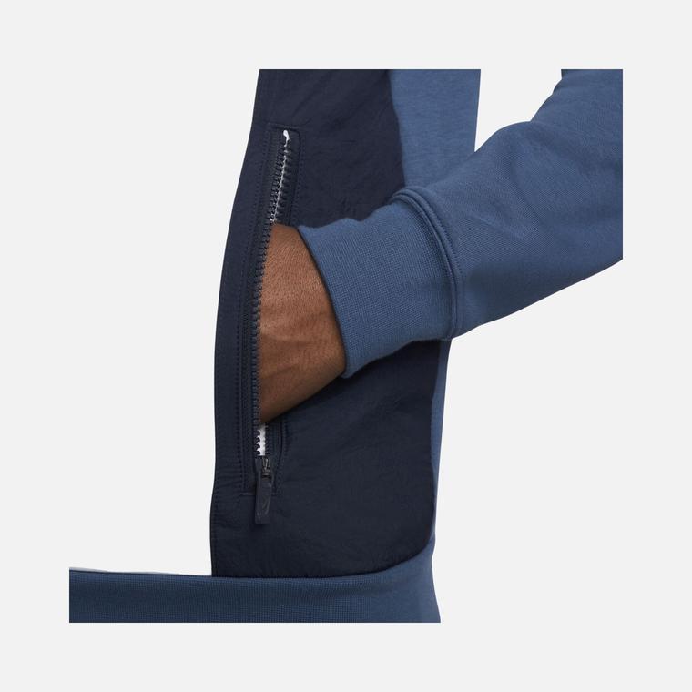 Nike Sportswear Hybrid Fleece Colorblock Full-Zip Hoodie Erkek Sweatshirt