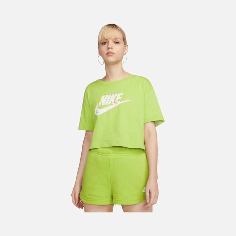 Nike Sportswear Futura Flover Graphic Crop Short-Sleeve Kadın Tişört