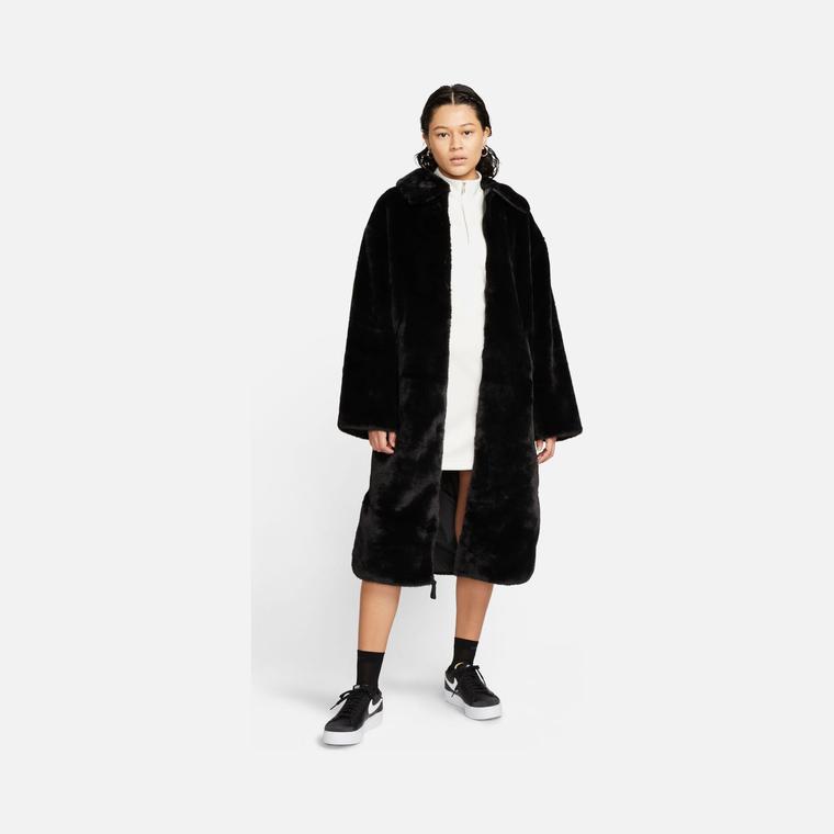 Nike Sportswear Large Swoosh Printed Faux Fur Full-Zip Long Kadın Ceket