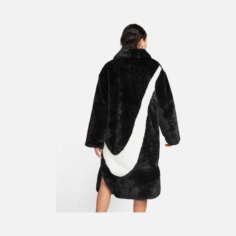 Nike Sportswear Large Swoosh Printed Faux Fur Full-Zip Long Kadın Ceket