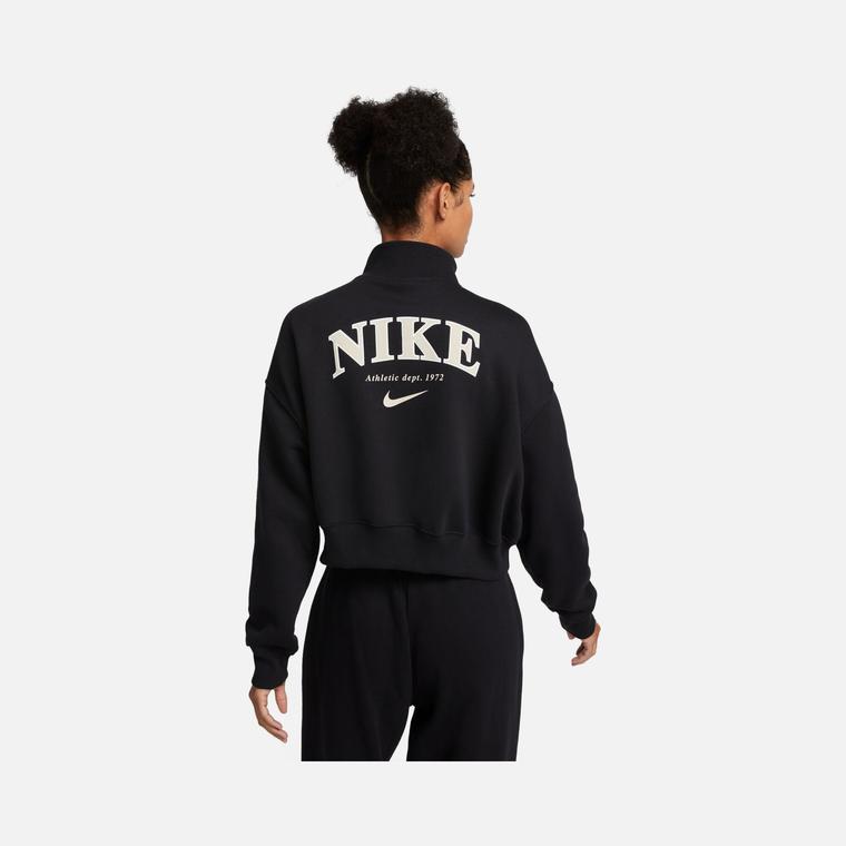 Nike Sportswear Phoenix Fleece Qz Crop Printed 1/2 Zip Kadın Sweatshirt